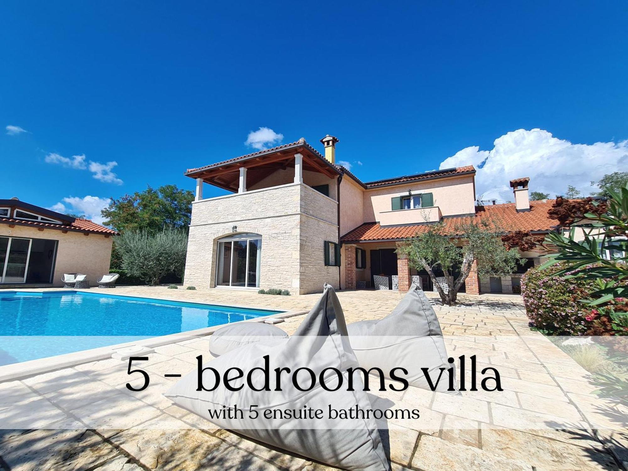 Spacious Villa With Pool, Indoor Jacuzzi And Sauna Near Porec Višnjan Екстериор снимка